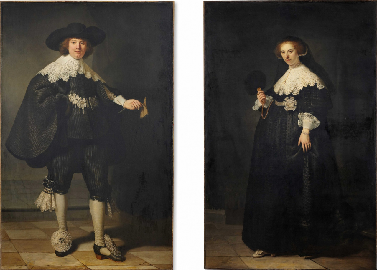 „Portrety wiszące Maertena Soolmansa i Oopjena Coppita” Rembrandta