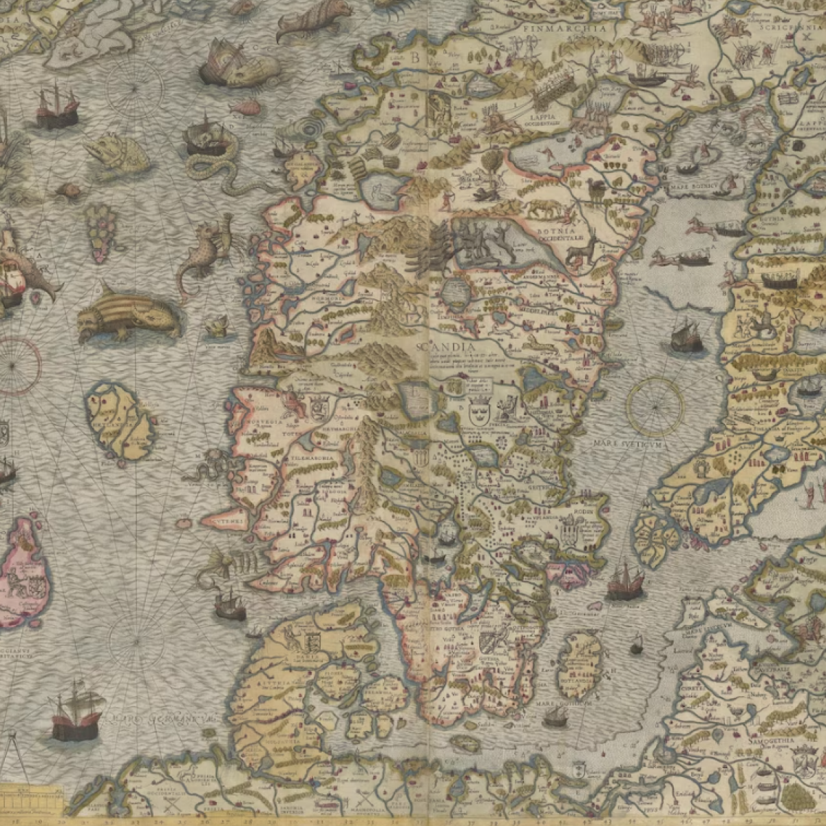 Na tej XVI-wiecznej mapie roi się od morskich potworów. Ich przedstawienia nie są czystą fantazją