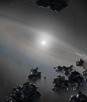 Po raz pierwszy zaobserwowano, jak umierająca gwiazda rozrywa i pożera planety z całego swojego układu (fot. NASA, ESA, Joseph Olmsted (STScI))