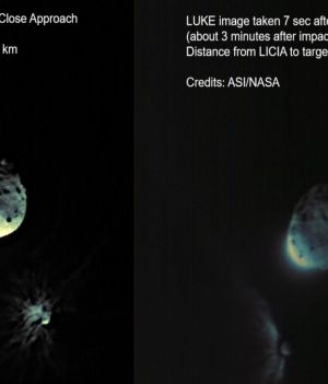 Sonda DART, która rozbiła się na asteroidzie, wyrzuciła w kosmos tysiąc ton gruzu – podaje NASA (fot. ASA/NASA)