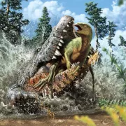 krokodyl zjada dinozaura