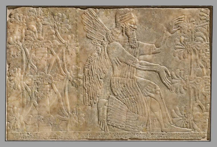 Święte drzewo, płaskorzeźba z Nimrud