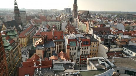 Widok na Wrocław z wieży widokowej