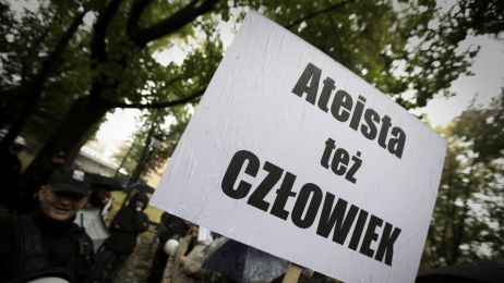Marsz Ateistow i Agnostykow zorganizowany przez organizacje Młodzi Wolnomyśliciele, Kraków 2099 rok