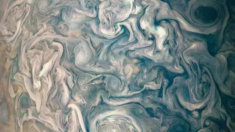 Z bliska powierzchnia Jowisza przypomina dzieło malarza (fot. NASA)