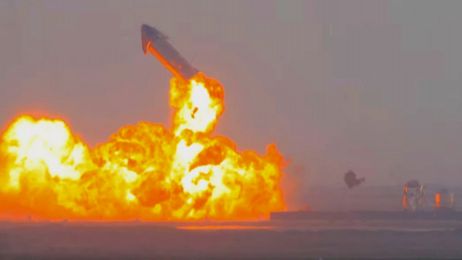 Moment wybuchu prototypu Starship SpaceX (fot. NASA/YouTube)