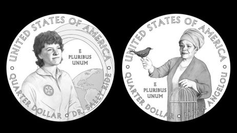 Astronautka Sally Ride oraz poetka i działaczka na rzecz praw obywatelskich Maya Angelou jako pierwsze kobiety w historii zostaną upamiętnione na srebrnych ćwierćdolarówkach (fot. US Mint)