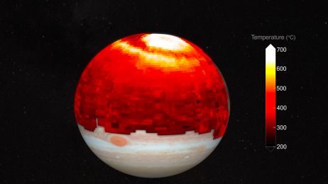 W atmosferze Jowisza przemieszcza się gigantyczna „fala gorąca” o temperaturze 700 st. C. Skąd się wzięła? (fot. Hubble / NASA / ESA / A. Simon (NASA GSFC) / J. Schmidt. Credit: James O’Donoghue, CC-BY-NC-SA)