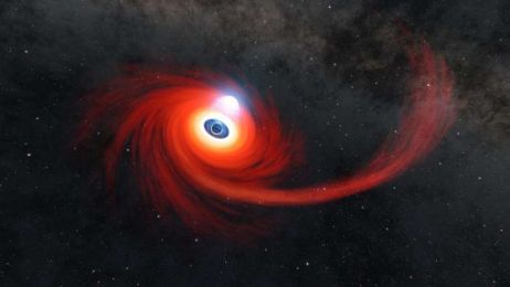 Zaobserwowano jak czarna dziura rozrywa przelatującą w pobliżu gwiazdę. Zobacz niesamowitą animację (fot. NASA/JPL-Caltech)
