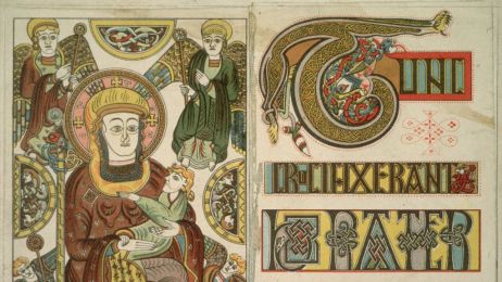 Księga z Kells to średniowieczne dzieło sztuki sakralnej. Ten ewangeliarz lepiej oglądać, niż go czytać (fot. Hulton Archive/Getty Images)