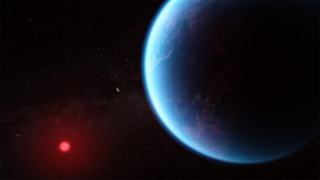 Możliwy wygląd egzoplanety K2-18b (fot. NASA, ESA, CSA, Joseph Olmsted [STScI]))