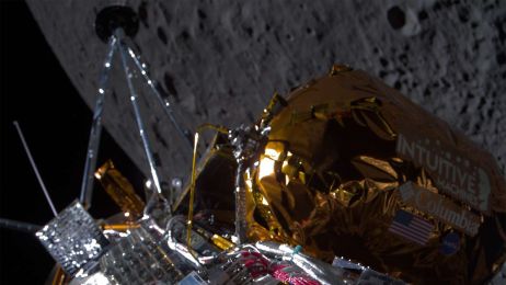 Odyseusz wylądował! Pierwsza prywatna firma posadziła swój lądownik na Księżycu (fot. Intuitive Machines)