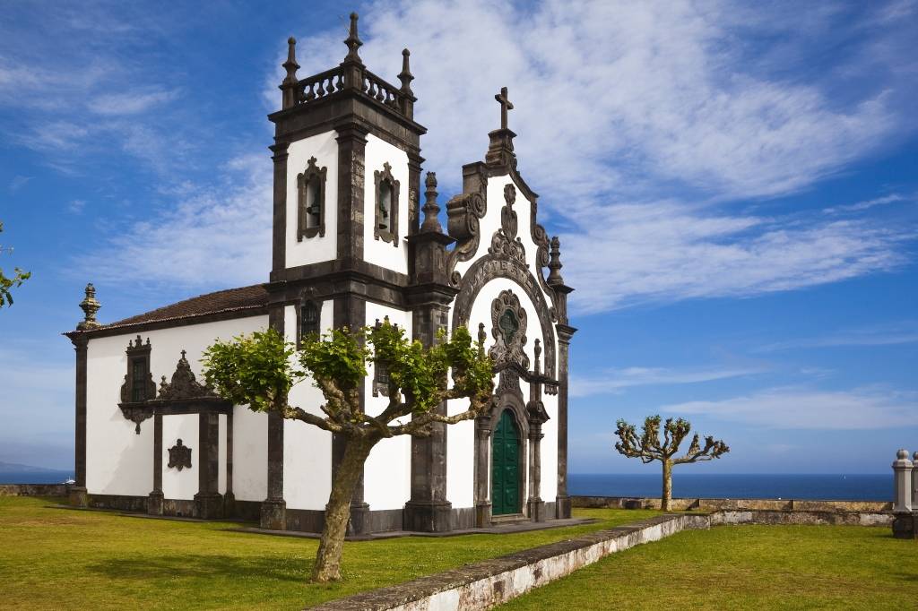 Kościół w Ponta Delgada, stolicy Azorów na wyspie São Miguel.