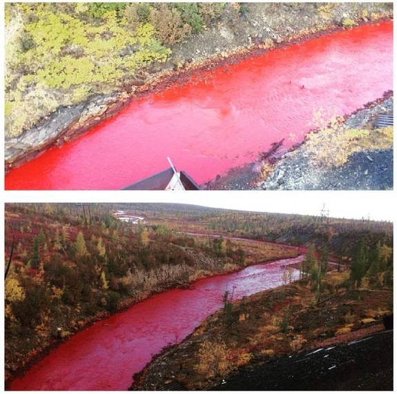 Czerwona rzeka w Rosji
