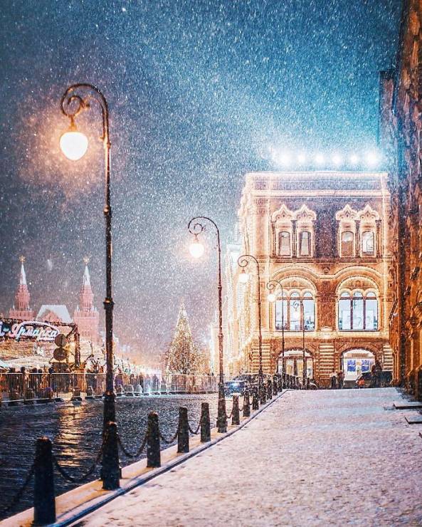 Baśniowa Moskwa w czasie zimy