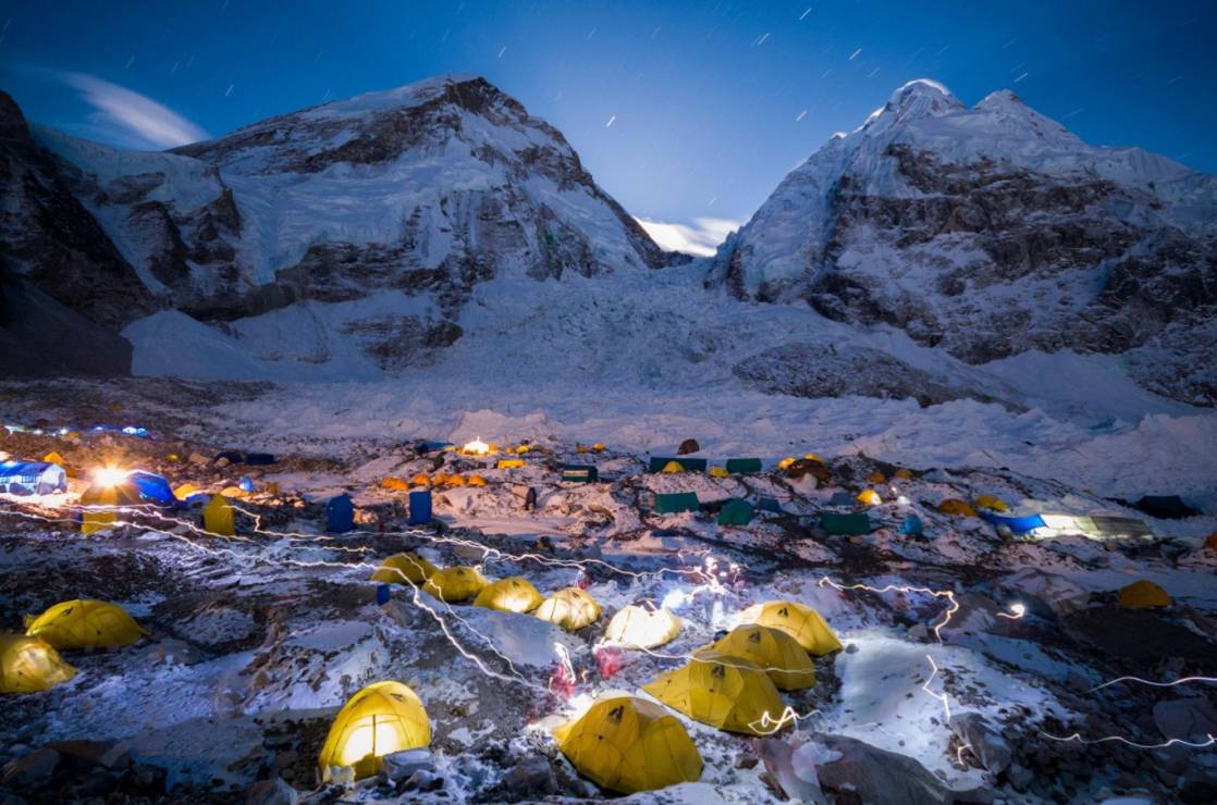 Obóz na Khumbu w drodze na Mount Everest