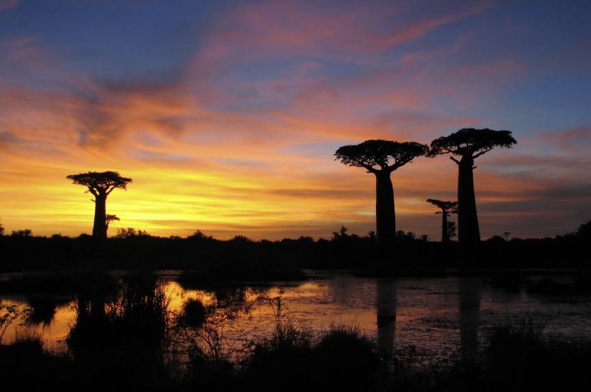 Zachód słońca nad Madagaskarem