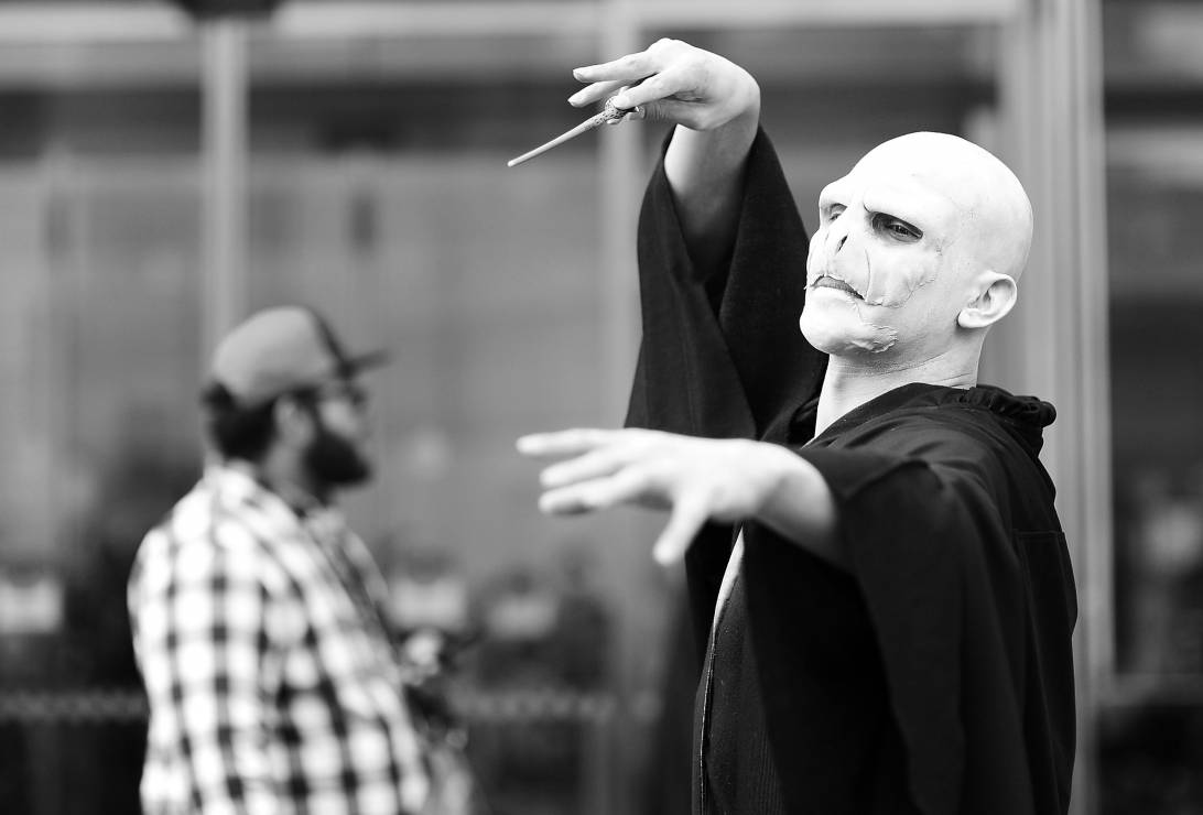 Voldemort odgrywany przez fana podczas konwentu komiksowego w Nowym Jorku