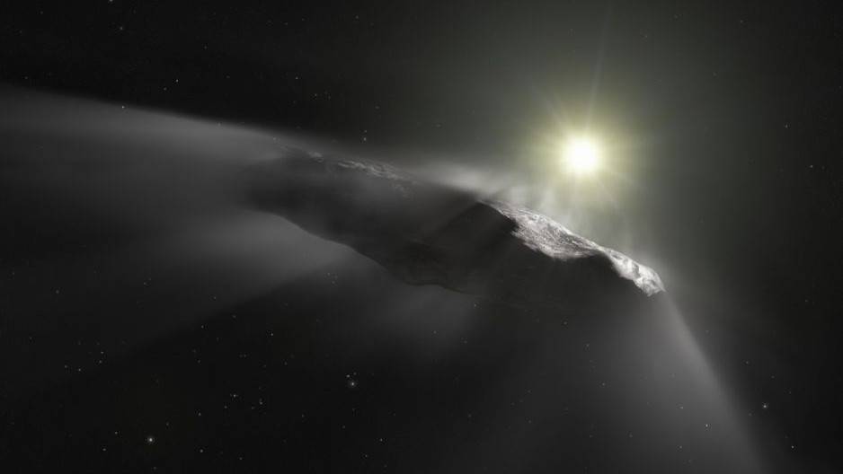 Oumuamua była pierwszą zaobserwowaną kometą spoza naszego Układu Słonecznego (fot. ESA / Hubble / NASA / ESO / M. Kornmesser)