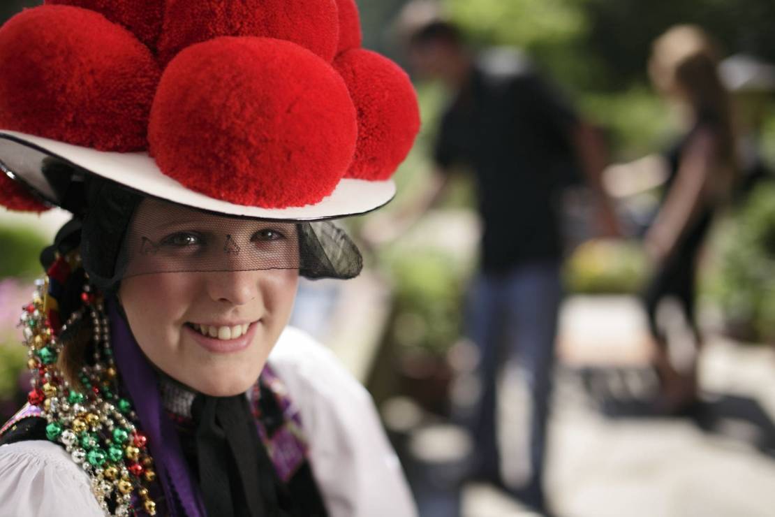 Badenia-Wirtembergia, kobieta w tradycyjnym kapeluszu Bollenhut