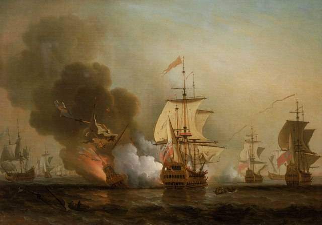 Bitwa u wybrzeży Kartageny, obraz autorstwa Samuela Scotta