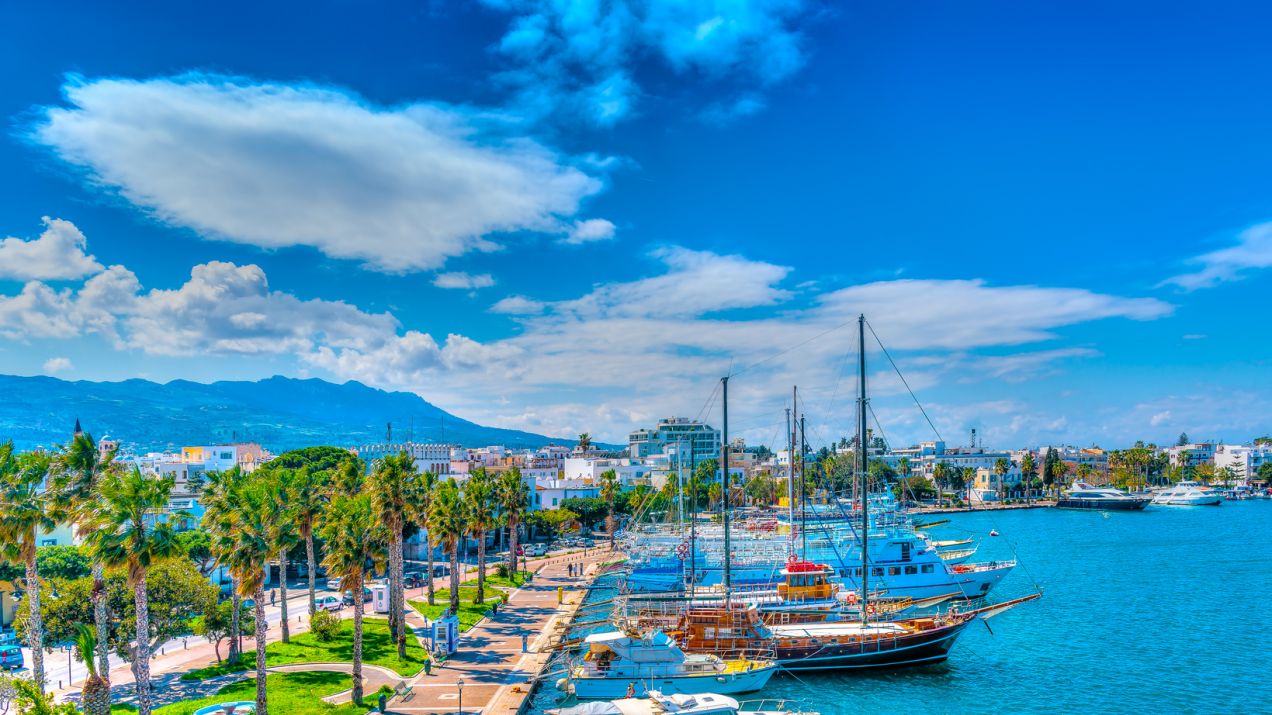 The main port of Kos island in Greece.