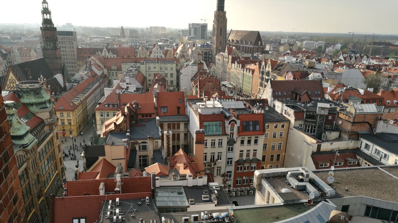 Widok na Wrocław z wieży widokowej