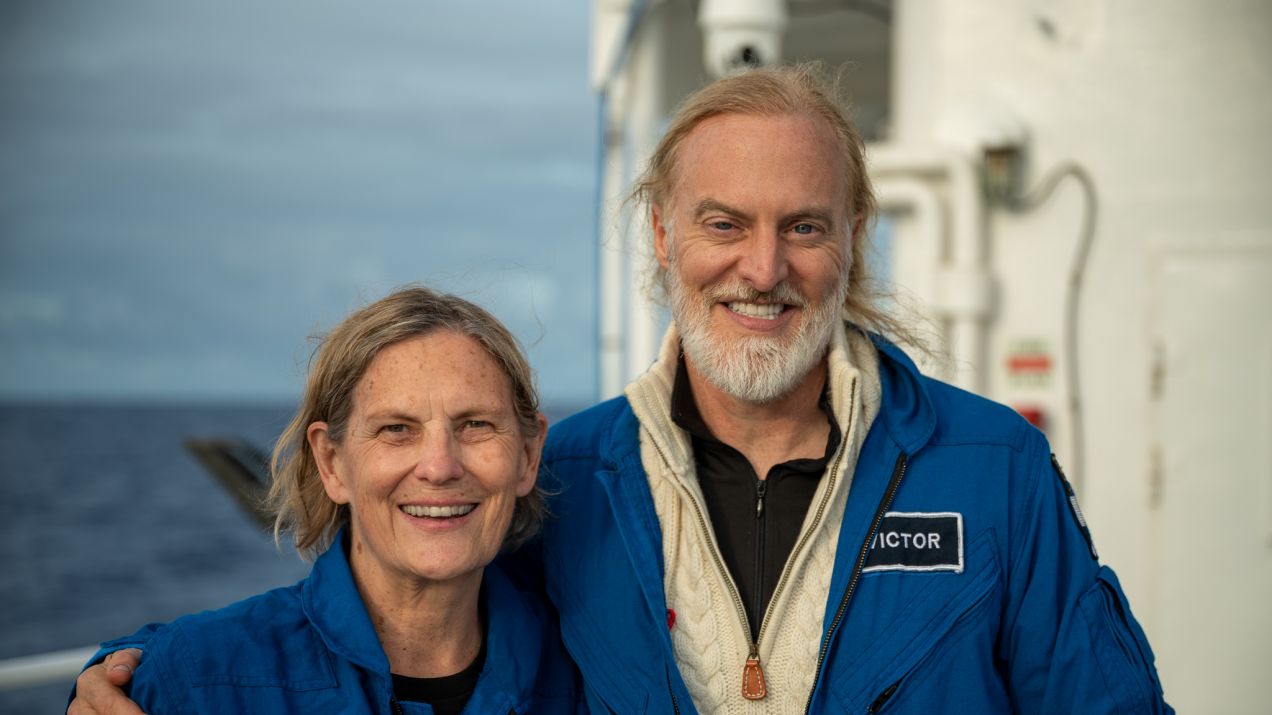 Dr Kathy Sullivan i jej pilot (fot. Facebook.com/EYOS Expeditions)