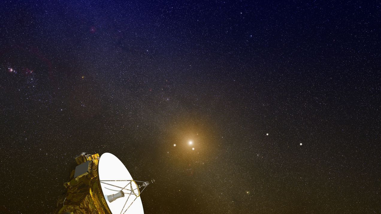 New Horizons fot. ASA/ESA/G. Bacon (STScI); NASA/Johns Hopkins University Applied Physics Laboratory/Southwest Research Institute; kolaż Jan Sochaczewski