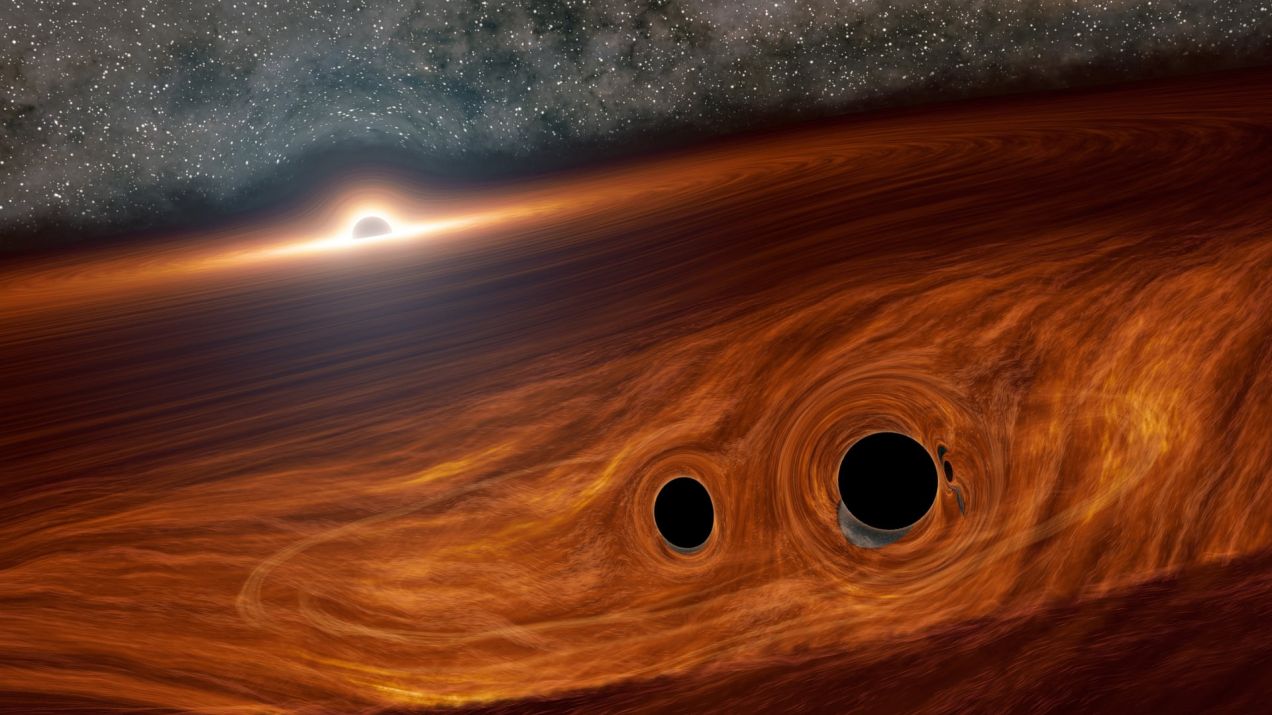 Matka Natura podbiła stawkę. Naukowcy zdołali zobaczyć zderzenie trzech czarnych dziur fot.  R. Hurt/IPAC/Caltech