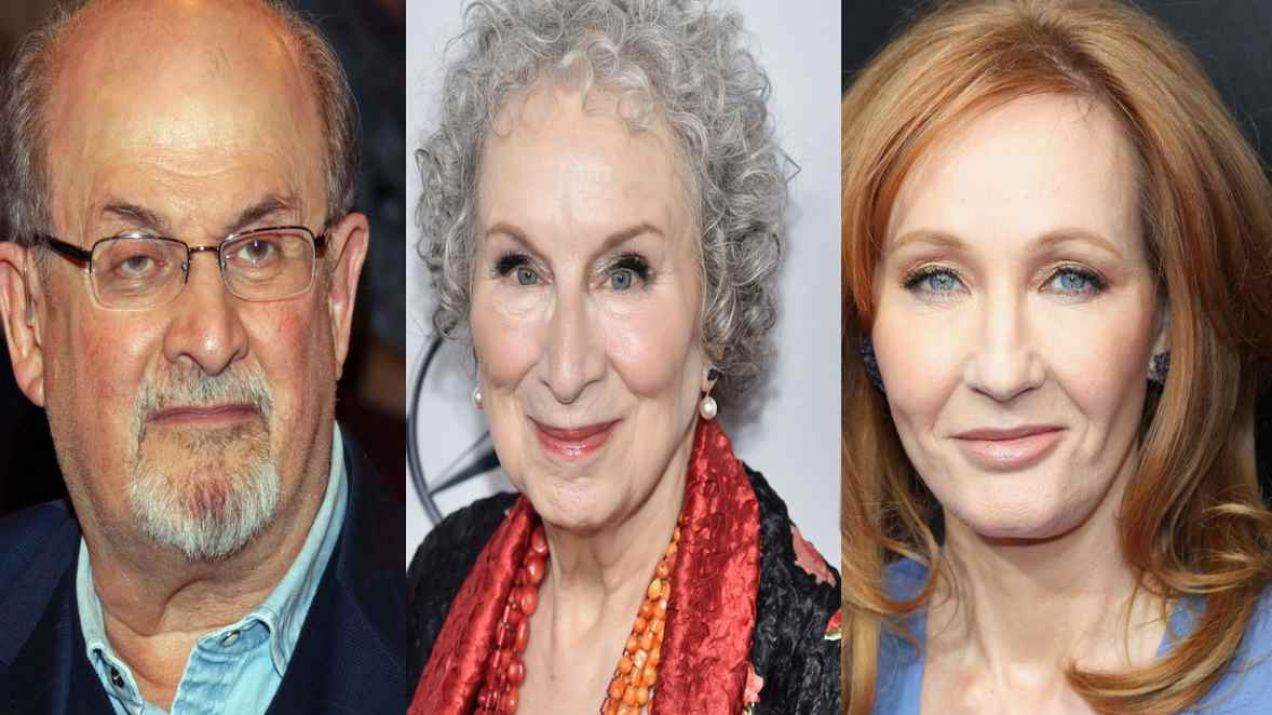 Od lewej: Salman Rushdie, J.K. Rowling, Margaret Antwood, fot. Getty Images