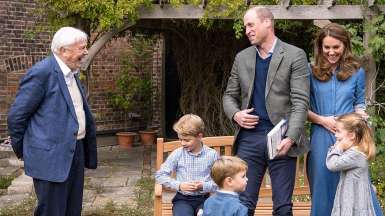 David Attenborough w trakcie spotkania z rodziną książęcą (fot. Instagram/kensingtonroyal)