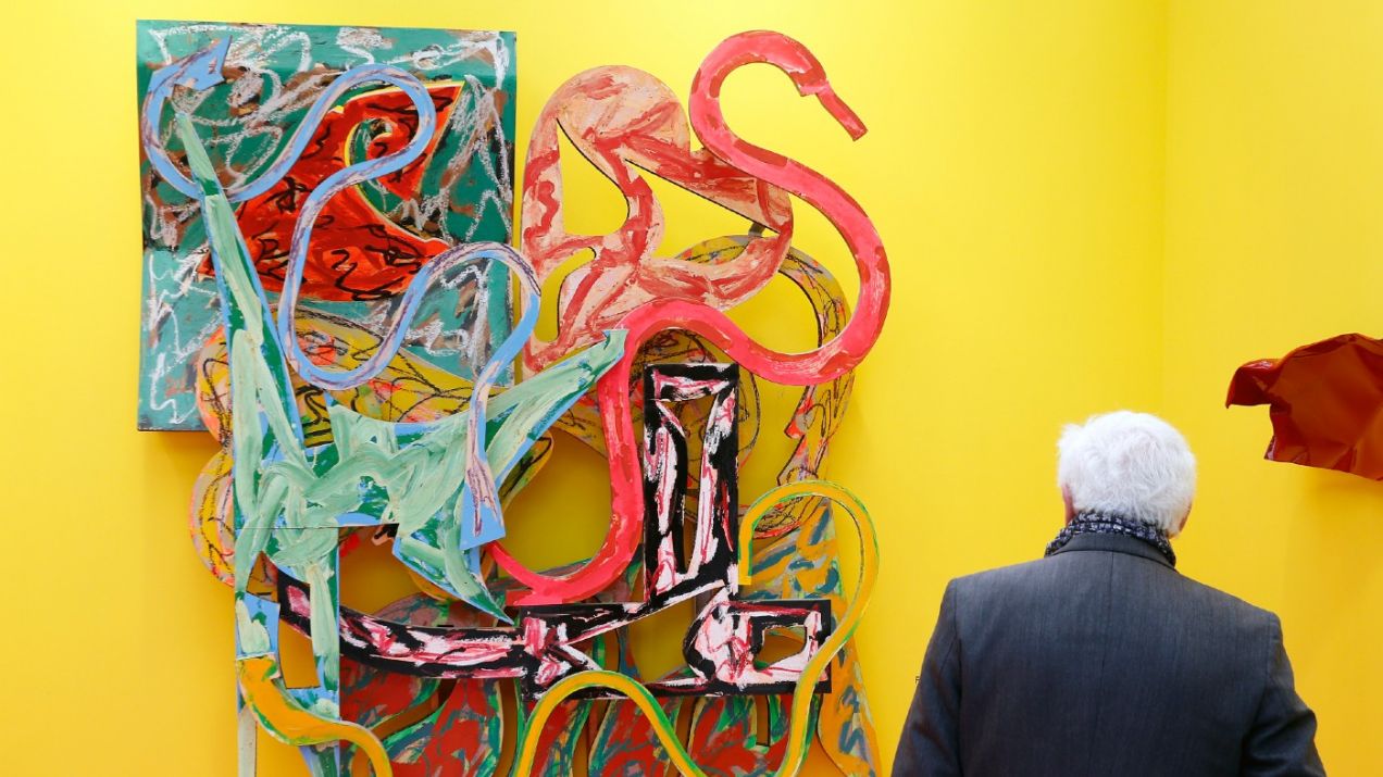 Frank Stella: sztuka Stelli wystawiona na Art Paris Art Fair 2018 (fot. Getty Images)