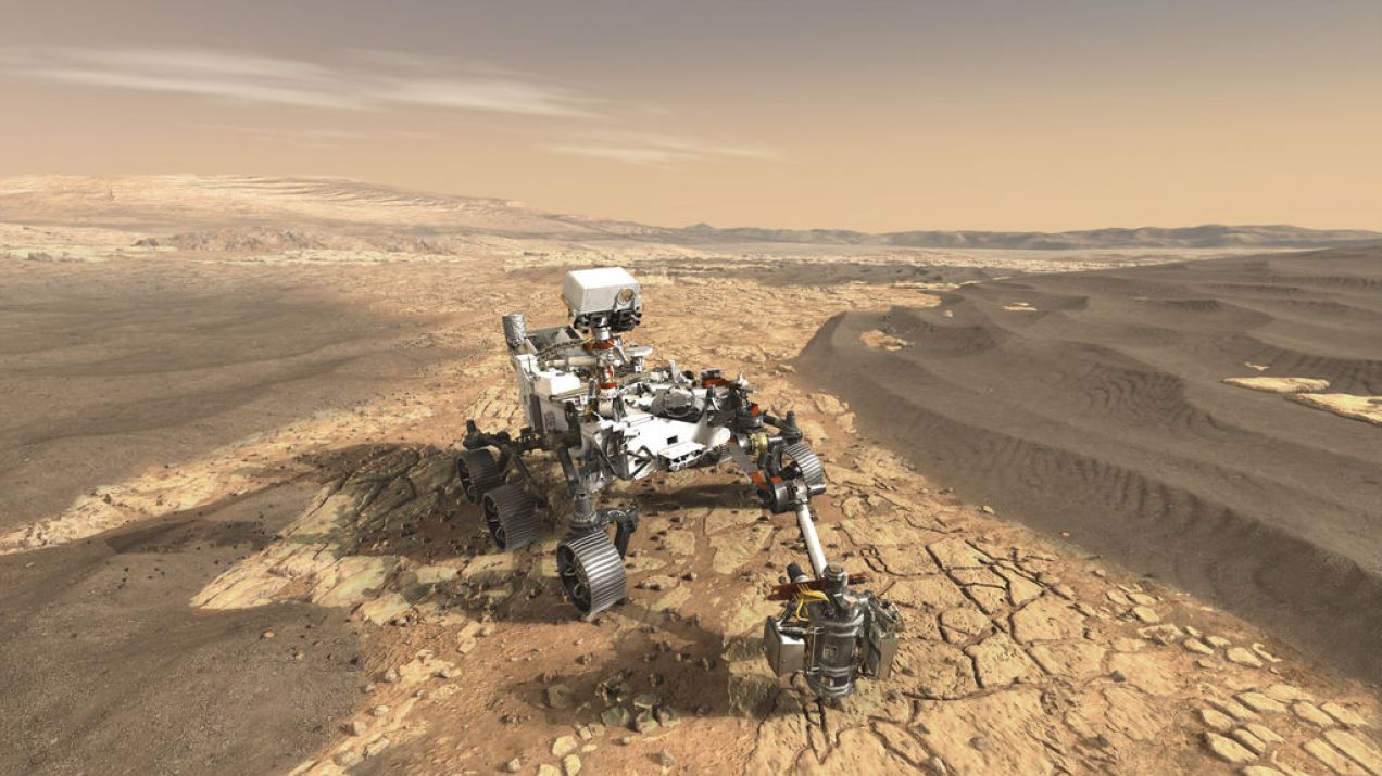 Łazik Percy ma poszukiwać na Marsie śladów przesżłego życia i wody (fot. NASA/JPL)