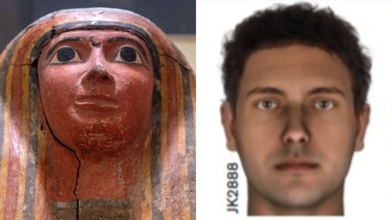 Cyfrowo odtworzona twarz mumii