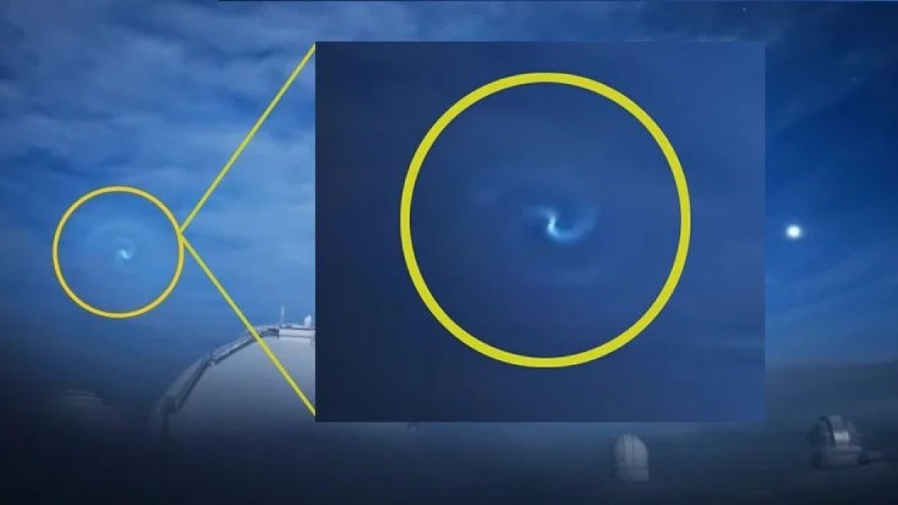 Niezwykłe zjawisko wizualne na Hawajach wyjaśnione. To jednak nie spadające UFO? (fot. Subaru Telescope)