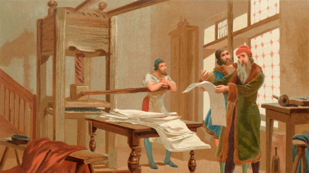 Jakie były wynalazki Gutenberga? Ten człowiek zrewolucjonizował dostęp do wiedzy (ryc. Universal History Archive/Universal Images Group via Getty Images)